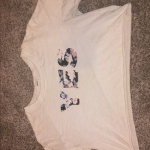 White cropped top
